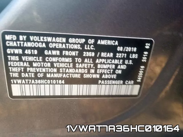 1VWAT7A36HC010164 фото 2