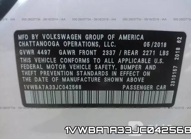 1VWBA7A33JC042568 фото 10