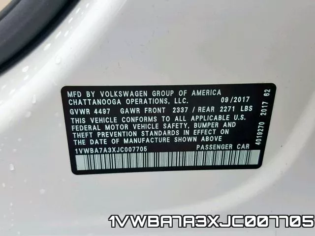 1VWBA7A3XJC007705 фото 2