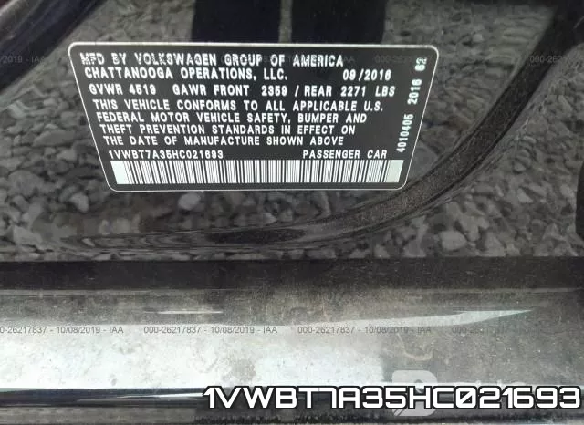 1VWBT7A35HC021693 фото 10