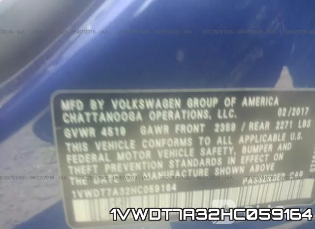 1VWDT7A32HC059164 фото 10
