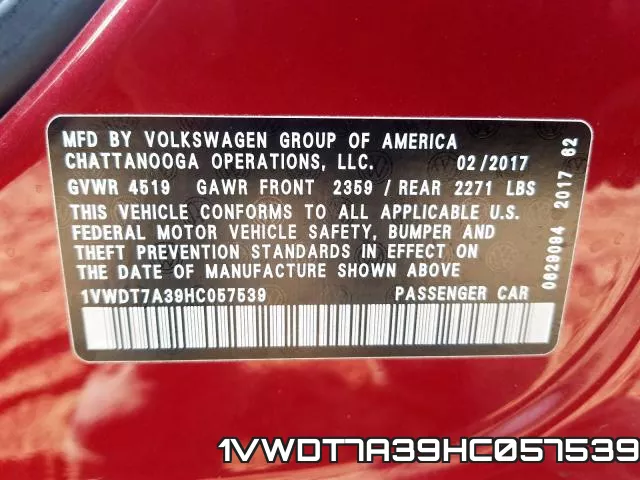 1VWDT7A39HC057539 фото 2