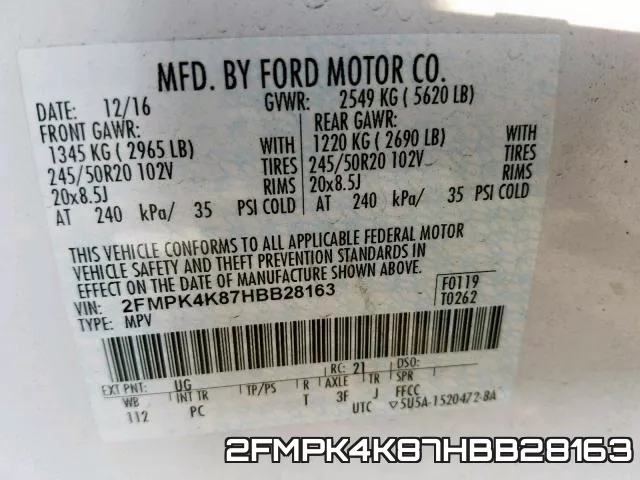 2FMPK4K87HBB28163 фото 2