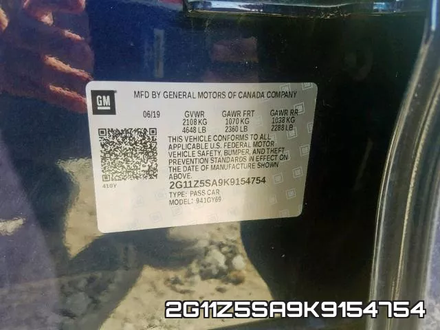 2G11Z5SA9K9154754 фото 2
