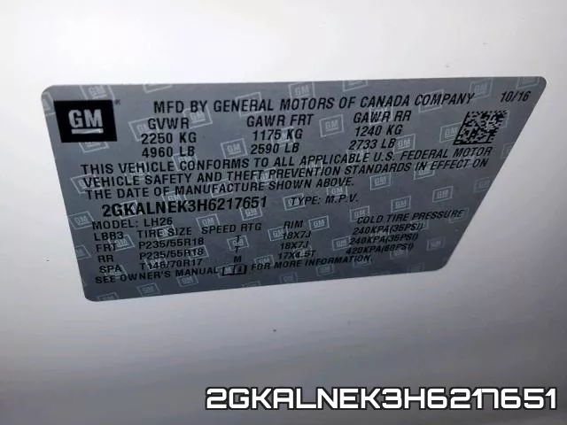 2GKALNEK3H6217651 фото 2