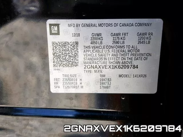 2GNAXVEX1K6209784 фото 2