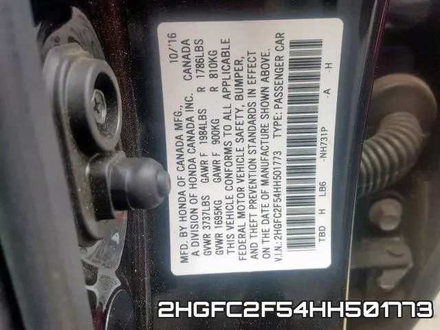 2HGFC2F54HH501773 фото 2
