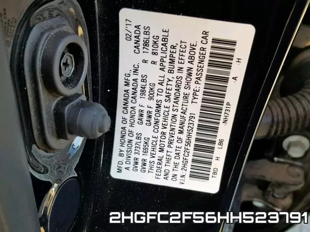 2HGFC2F56HH523791 фото 2