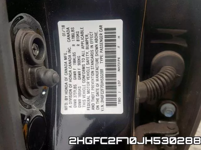 2HGFC2F70JH530288 фото 2