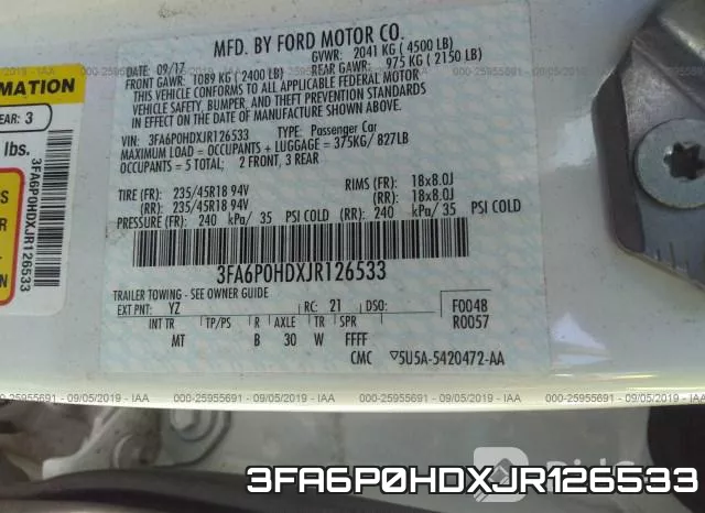 3FA6P0HDXJR126533 фото 10