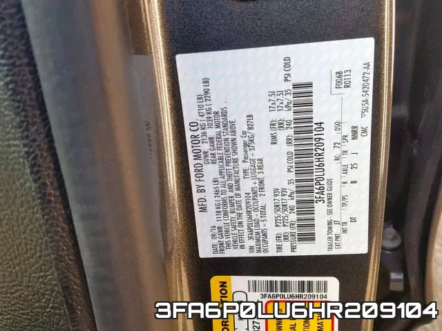 3FA6P0LU6HR209104 фото 2