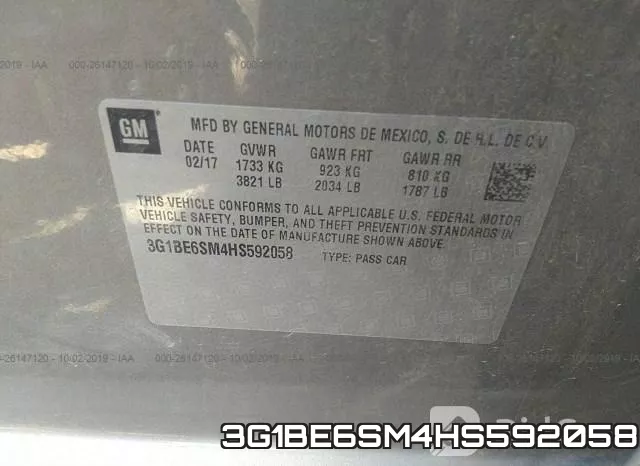 3G1BE6SM4HS592058 фото 10