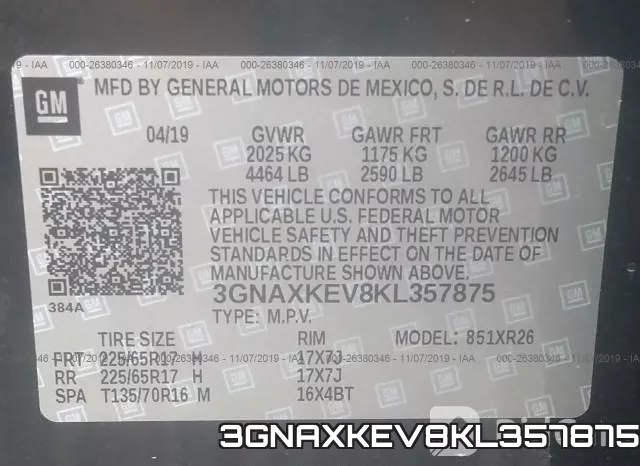 3GNAXKEV8KL357875 фото 10