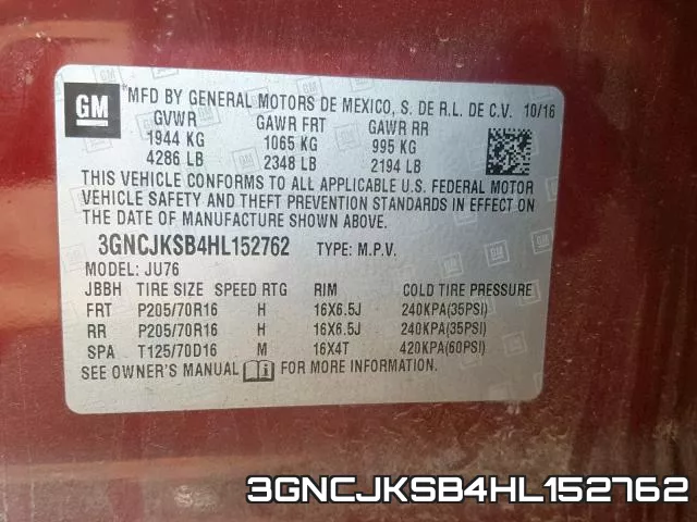 3GNCJKSB4HL152762 фото 2