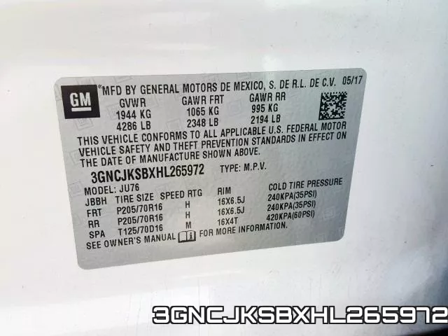 3GNCJKSBXHL265972 фото 2