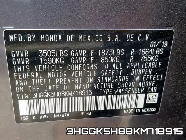 3HGGK5H88KM718915 фото 2