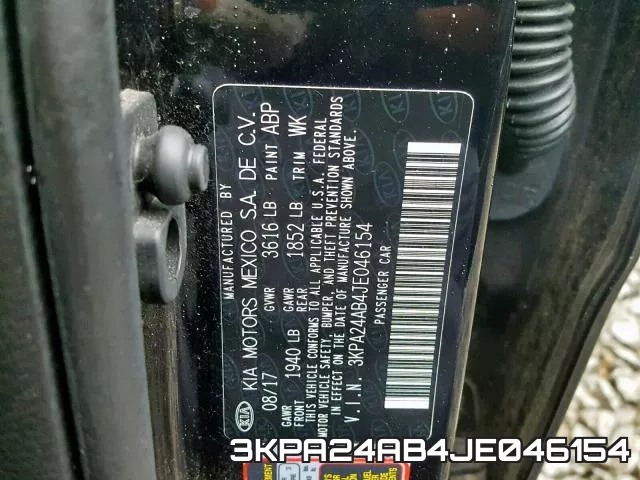 3KPA24AB4JE046154 фото 2