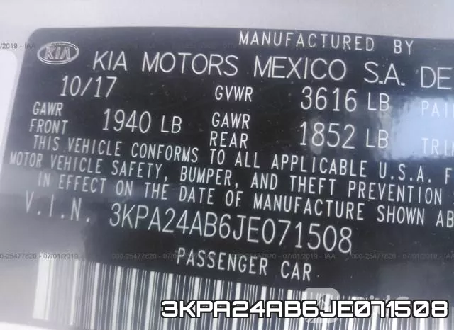 3KPA24AB6JE071508 фото 10