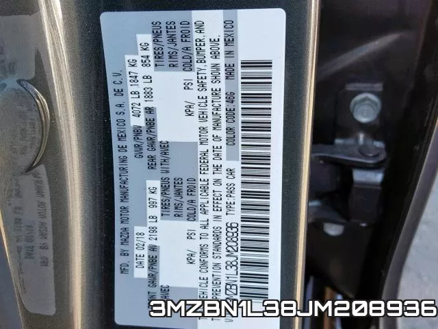 3MZBN1L38JM208936 фото 2
