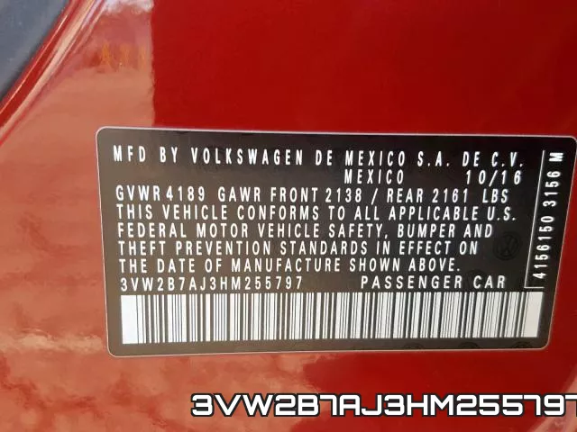 3VW2B7AJ3HM255797 фото 2