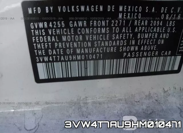 3VW4T7AU9HM010471 фото 10