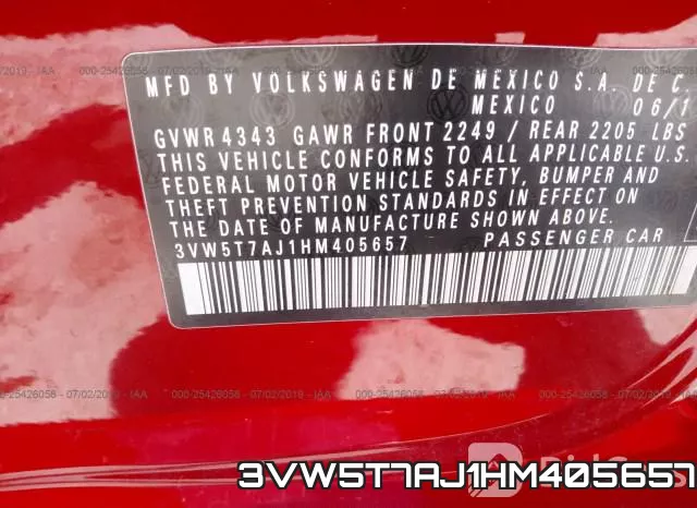 3VW5T7AJ1HM405657 фото 10