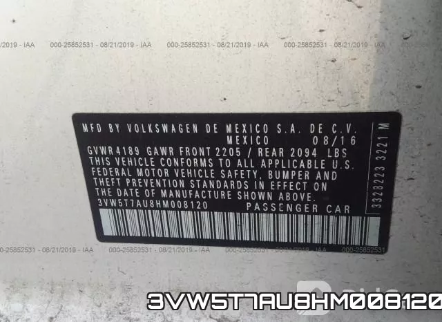 3VW5T7AU8HM008120 фото 10
