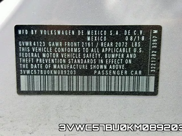 3VWC57BU0KM089203 фото 2