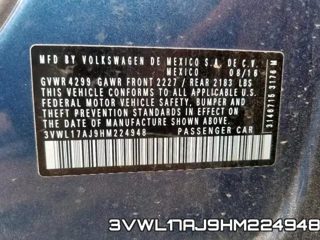 3VWL17AJ9HM224948 фото 2