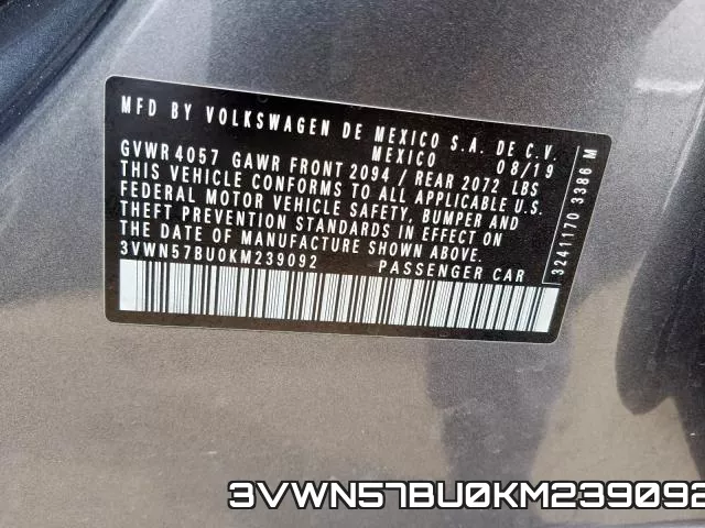 3VWN57BU0KM239092 фото 2