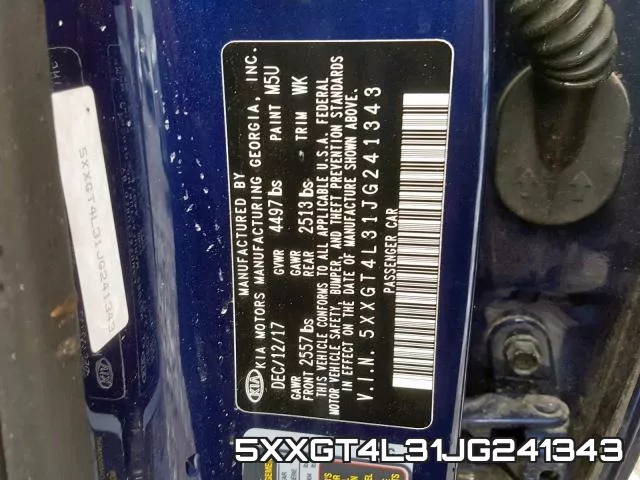 5XXGT4L31JG241343 фото 2
