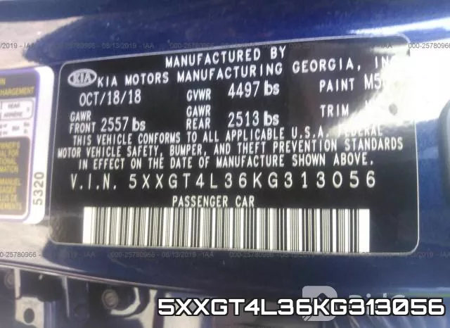 5XXGT4L36KG313056 фото 10