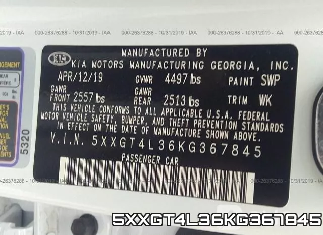 5XXGT4L36KG367845 фото 10