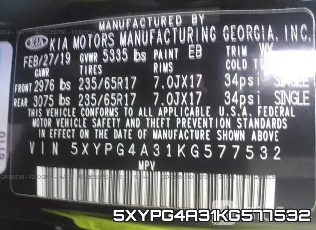 5XYPG4A31KG577532 фото 9