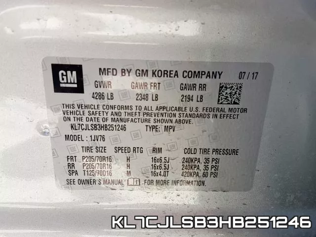 KL7CJLSB3HB251246 фото 2