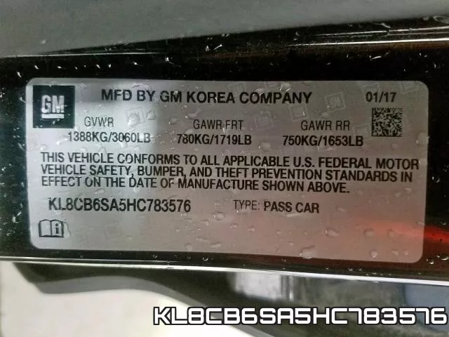 KL8CB6SA5HC783576 фото 2