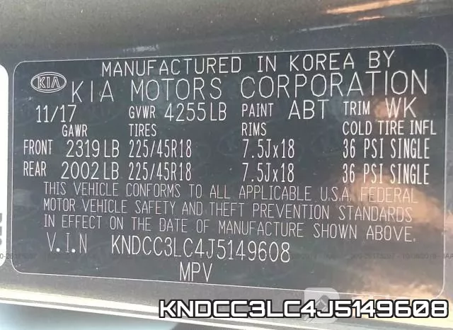 KNDCC3LC4J5149608 фото 10