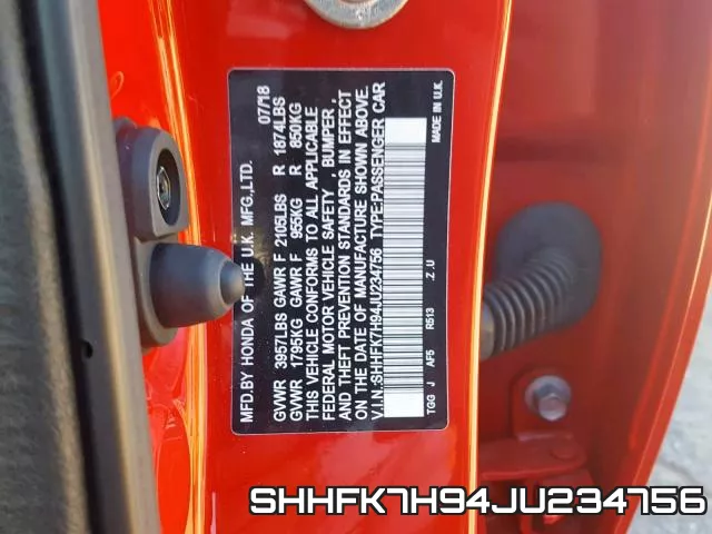 SHHFK7H94JU234756 фото 2