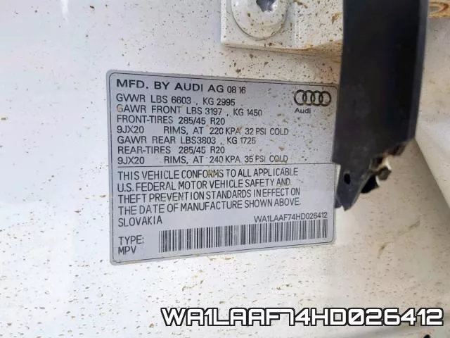 WA1LAAF74HD026412 фото 2