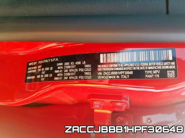 ZACCJBBB1HPF30648 фото 2
