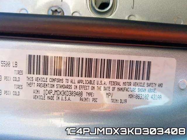 1C4PJMDX3KD303408 фото 2