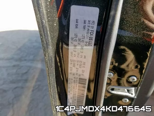 1C4PJMDX4KD476645 фото 2