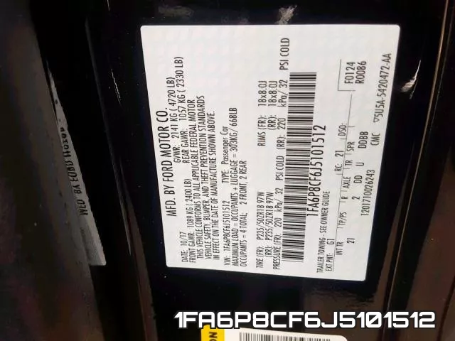 1FA6P8CF6J5101512 фото 2