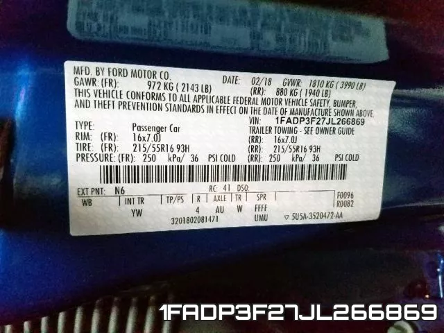 1FADP3F27JL266869 фото 2