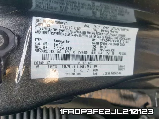 1FADP3FE2JL210123 фото 2