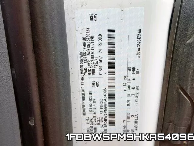 1FDBW5PM9HKA54096 фото 2