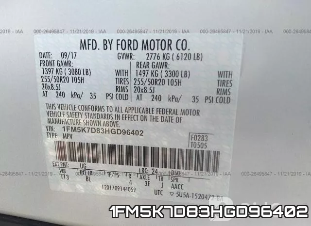 1FM5K7D83HGD96402 фото 10