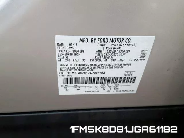 1FM5K8D81JGA61182 фото 2