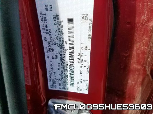 1FMCU0G95HUE53603 фото 2