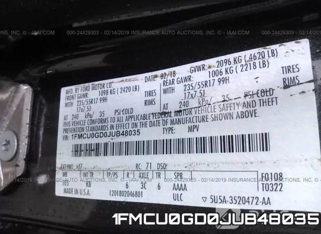 1FMCU0GD0JUB48035 фото 10